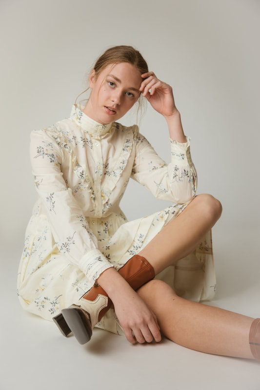 Womenswear Fashion Editorial Styling A.P.C. prairie dress Ellery western boots